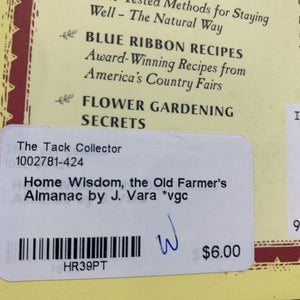 Home Wisdom, the Old Farmer's Almanac by J. Vara *vgc