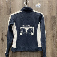Hvy Sweatshirt Jacket, Zip *fair, pits, v.pilly, faded, older, cracking logo
