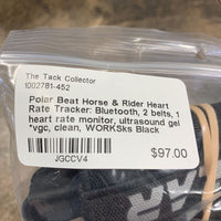 Horse & Rider Heart Rate Tracker: Bluetooth, 2 belts, 1 heart rate monitor, ultrasound gel *vgc, clean, WORKSks
