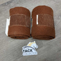 Pr Fleece Polo Wraps *gc, clean, older, clumpy, hairy, linty, dusty