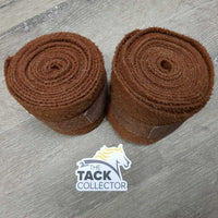 Pr Fleece Polo Wraps *gc, clean, older, clumpy, hairy, linty, dusty
