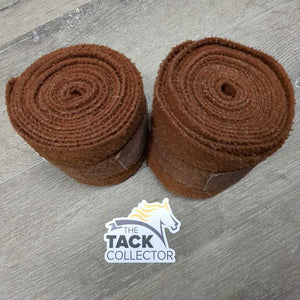 Pr Fleece Polo Wraps *gc, clean, older, clumpy, hairy, linty, dusty