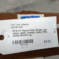 Pr Fleece Polo Wraps *gc, clean, older, clumpy, hairy, linty, dusty
