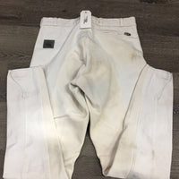 Full Seat Breeches *gc, mnr stains/dirt, older, dingy, seam puckers, discolored seat & legs
