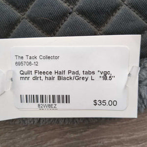 Quilt Fleece Half Pad, tabs *vgc, mnr dirt, hair