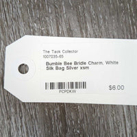 Bumble Bee Bridle Charm, White Silk Bag