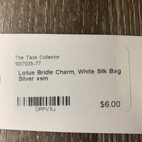 Lotus Bridle Charm, White Silk Bag
