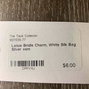 Lotus Bridle Charm, White Silk Bag