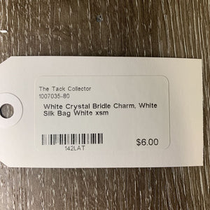 White Crystal Bridle Charm, White Silk Bag