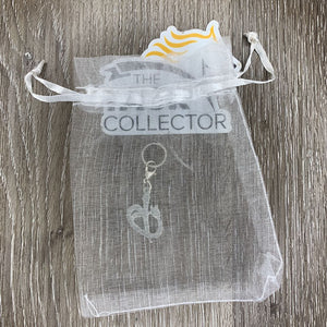 Flower Bridle Charm, White Silk Bag
