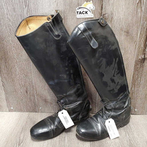 Pr Field Boots, Zips *gc, creases, cracks, rubs ,dirt, stiff, scraped edges