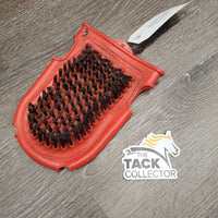 Double Sided Rubber Curry & Bristles Grooming Mitt *gc, dirt, marker, stiff, stains