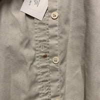 LS Show Shirt, attached button collar *fair, clean, older, seam puckers, stained, undone seam stitching
