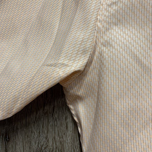 SS Show Shirt, attached snap collar *gc, clean, threads, older, snags, wavy & seam puckers