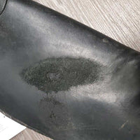 Pr Leather Half Chaps, snaps, punched edge *fair, dirty, rubs, holed, repairs, undone stitching, older

