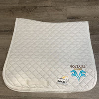 Quilted Dressage Pad, emb *gc, clean, stains, mnr hair, pilly, sm tears
