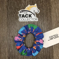 "Rainbow Horses" Cotton Hair Scrunchie, tag *new
