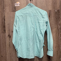 LS Show Shirt, 2 Button collars *gc, older, seam puckers, crinkles
