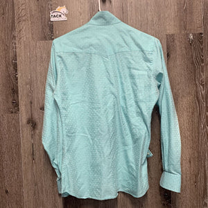 LS Show Shirt, 2 Button collars *gc, older, seam puckers, crinkles