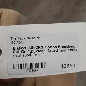 JUNIORS Cotton Breeches, Pull On *gc, clean, faded, mnr stains, seat rubs