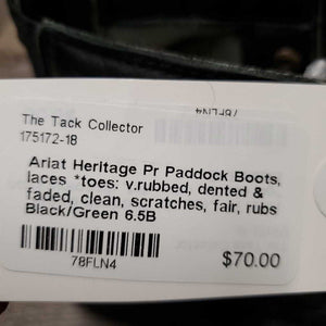 Pr Paddock Boots, laces *toes: v.rubbed, dented & faded, clean, scratches, fair, rubs