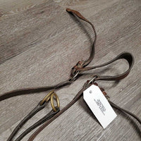 Flat Breastplate, Running Martingale Attachment, Brass Snap *older, v.dirty, v.stiff, xholes, twisted, fair, mismatched
