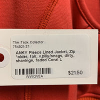 Fleece Lined Jacket, Zip *older, fair, v.pilly/snags, dirty, shavings, faded

