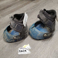 Pr Hoof Boots *fair, filthy, rubs, faded, scrapes, hairy velcro, older, curled/sharp inner edges