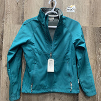 JUNIORS Soft Shell Jacket, Fleece Lined, Zipper "Royal West" *vgc, mnr Stains & lint
