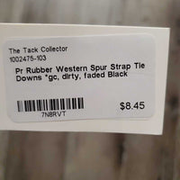 Pr Rubber Western Spur Strap Tie Downs *gc, dirty, faded