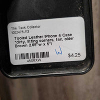 Tooled Leather IPhone 4 Case *dirty, lifting corners, fair, older