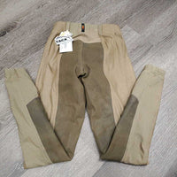Full Sticky Seat Breeches, Pull On, thigh pocket *vgc, sm seat hole, stains, pills, puckers, snags, older