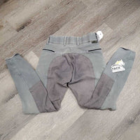 Full Seat Breeches *faded, older, v.hairy velcro, seat: faded, stretched, pilly & rubs, gc
