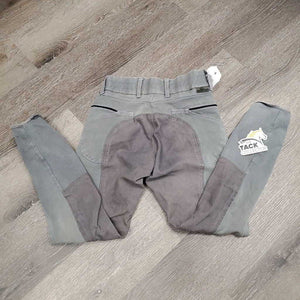 Full Seat Breeches *faded, older, v.hairy velcro, seat: faded, stretched, pilly & rubs, gc