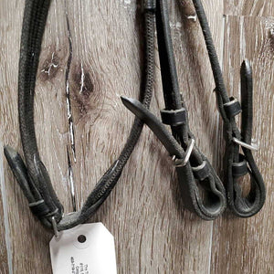 Monocrown Padded Bridle, Cotton Web Reins, 2 bit connectors, bitless convertor *gc, v.dirty, dry, stiff, rubs, mismatched, faded