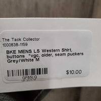 MENS LS Western Shirt, buttons *vgc, older, seam puckers