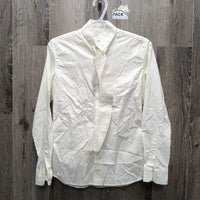 LS Show Shirt, 2 Button Collars *vgc, older, crinkled, seam puckers
