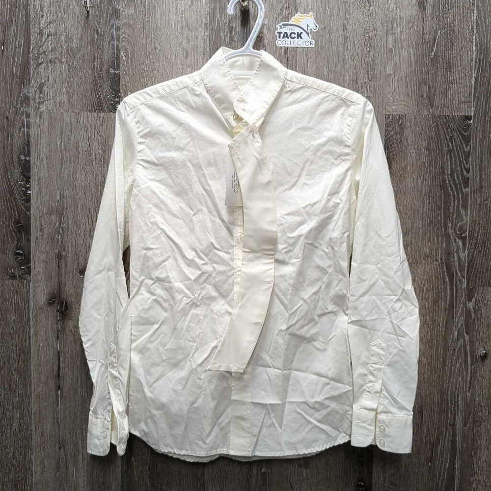 LS Show Shirt, 2 Button Collars *vgc, older, crinkled, seam puckers