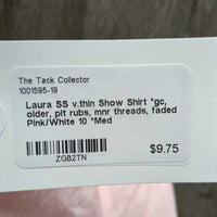 SS v.thin Show Shirt *gc, older, pit rubs, mnr threads, faded, collar puckers