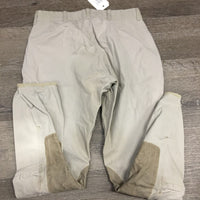 Euroseat Breeches, Side Zip *fair, older, seat & legs: holes/runs, v.stained, v.puckered
