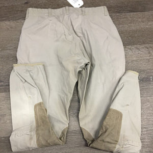 Euroseat Breeches, Side Zip *fair, older, seat & legs: holes/runs, v.stained, v.puckered