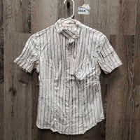 SS Show Shirt, attached button collar *older, folded edges, pit stains, fair, wrinkles