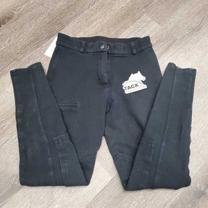 Hvy Cotton Breeches, Pull On, front thigh pocket *gc, faded, older, hair