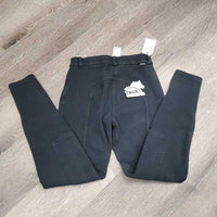 Hvy Cotton Breeches, Pull On, front thigh pocket *gc, faded, older, hair
