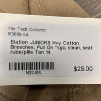 JUNIORS Hvy Cotton Breeches, Pull On *vgc, clean, seat rubs/pills

