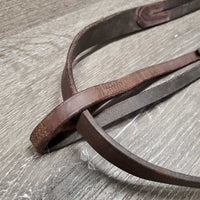 Narrow Flat Running Martingale *fair, v.stiff, dry, dirt, no stopper, xholes, film, stains, scraped edges
