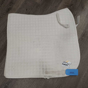 Double Back Quilt Fleece Dressage Saddle Pad *gc, stained, dingy, hair, pills, rubbed torn binding