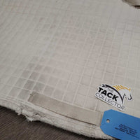 Double Back Quilt Fleece Dressage Saddle Pad *gc, stained, dingy, hair, pills, rubbed torn binding
