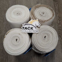 4 Fleece Polo Wraps *vgc, clean & stains/?dirty, older, discolored, hair
