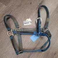 Stiff/Thick Nylon Halter *fair, older, frayed & torn holes, v.dirty, stains
